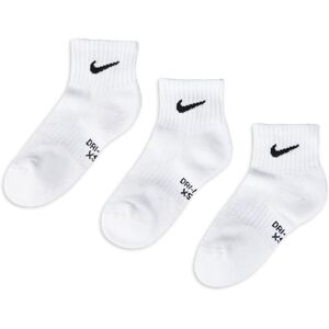 Nike Kids Ankle 3 Pack - Unisex Socks  - White - Size: 12 - 2