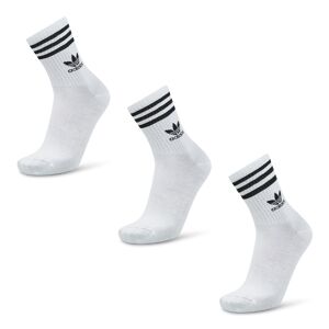 Adidas Solid Crew 3 Pack - Unisex Socks  - White - Size: 4.5-5.5