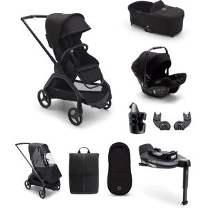 Bugaboo Dragonfly Ultimate 9 Piece Bundle with Nuna Turtle Air 360 Car Seat and Base - Midnight Black