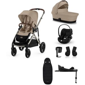 Cybex Gazelle S Pushchair 7 Piece Bundle with Cloud G i-Size Car Seat & Base - Almond Beige