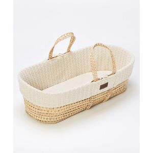 Little Green Sheep Knitted Moses Basket - Linen