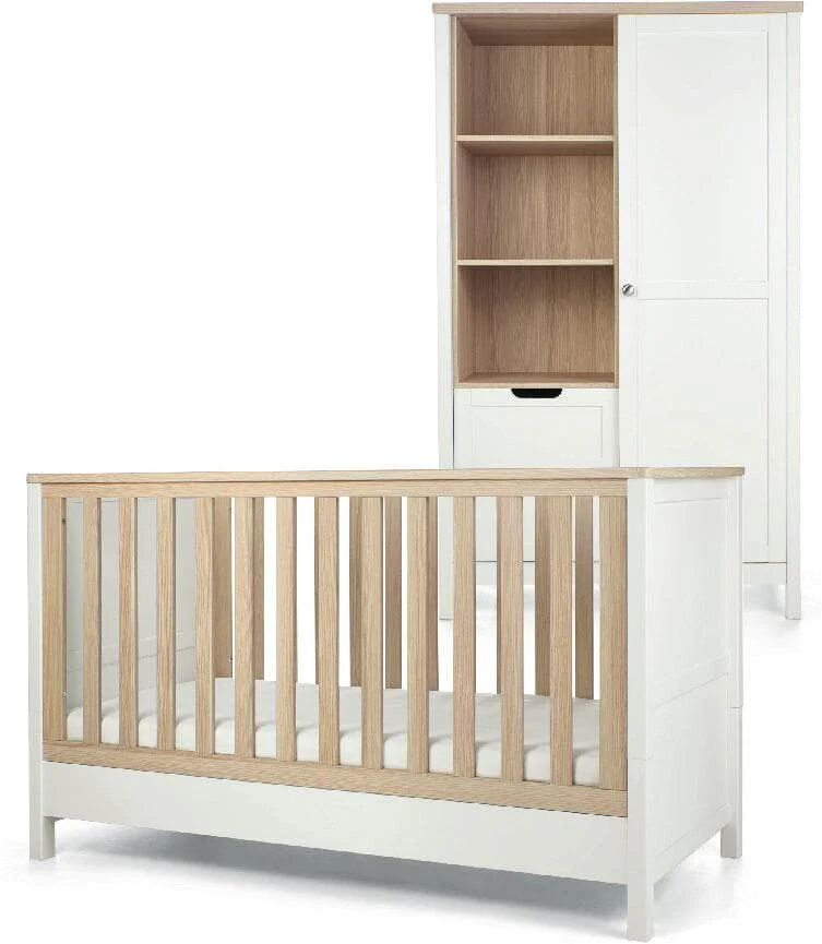 Mamas & Papas Harwell Cotbed & Wardrobe Furniture Set - White