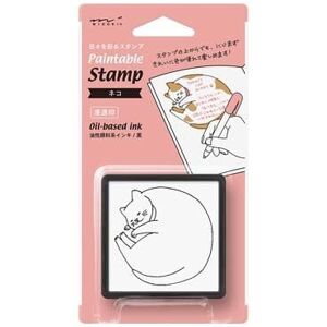 Midori Paintable Pre-Inked Stamp Cat Midori Paintable Pre-Inked Stamp Cat