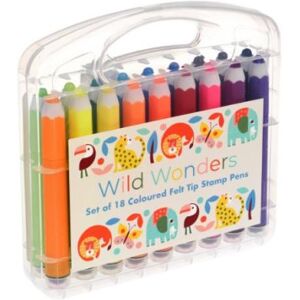 18 Coloured Felt Tip Stamp Pens - Wild Wonders 18 Coloured Felt Tip Stamp Pens - Wild Wonders