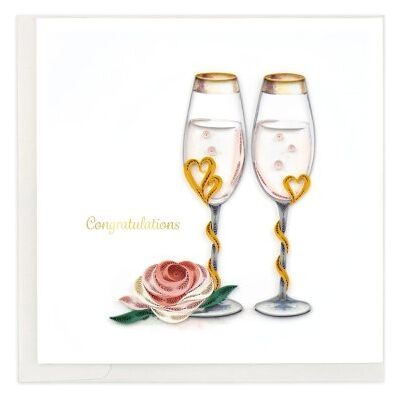 Toasting Champagne Flutes Wedding Day Greeting Card Toasting Champagne Flutes Wedding Day Greeting Card