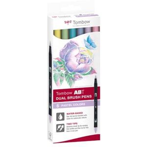 Tombow Abt Pastel Colour Dual Brush Pen Set of 6 Tombow Abt Pastel Colour Dual Brush Pen Set of 6