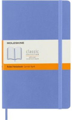 Moleskine Large Ruled Softcover Notebook Hydrangea Blue