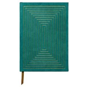 Green Linear Boxes Suedette Hardcover Notebook Green Linear Boxes Suedette Hardcover Notebook