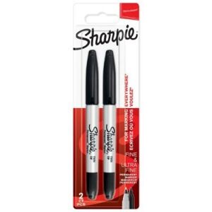 Sharpie Twin Pk Fine & Ultra Fine, Blk Sharpie Twin Pk Fine & Ultra Fine, Blk