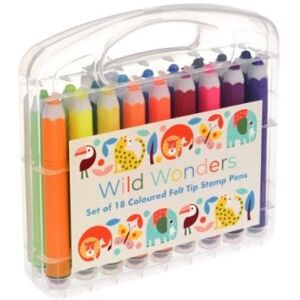 18 Coloured Felt Tip Stamp Pens - Wild Wonders 18 Coloured Felt Tip Stamp Pens - Wild Wonders