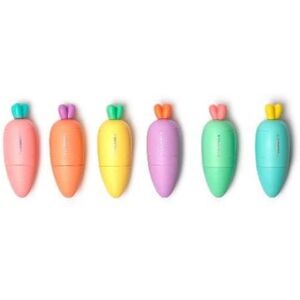 Carrot Set Of 6 Mini Highlighters Carrot Set Of 6 Mini Highlighters