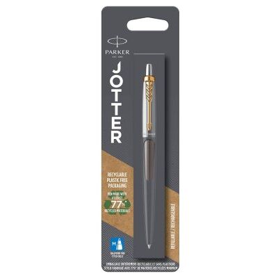 Parker Jotter Ballpoint Pen Grey Lacquer With Gold Trims Parker Jotter Ballpoint Pen Grey Lacquer With Gold Trims