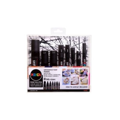 Posca Markers Set - 8 Sizes, Black - Art, Craft Supplies Posca Markers Set - 8 Sizes, Black - Art, Craft Supplies