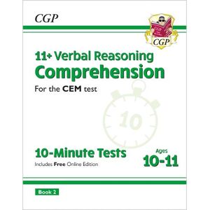 CGP Books 11+ CEM 10-Minute Tests: Comprehension - Ages 10-11 Book 2 (with Online Edition)