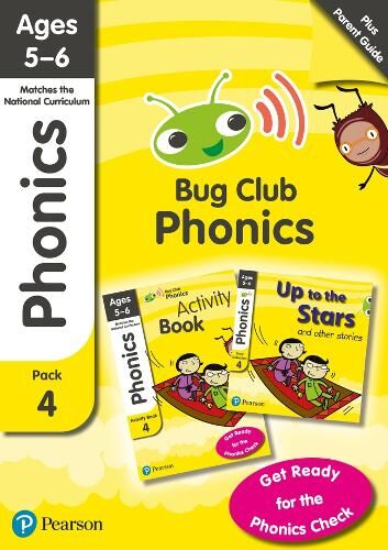 Rhona Johnston Phonics - Learn at Home Pack 4 (Bug Club), Phonics Sets 10-12 for ages 5-6 (Six stories + Parent Guide + Activity Book)