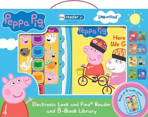 PI Kids Peppa Pig: Me Reader Jr Electronic Look and Find Reader and 8-Book Library Sound Book Set