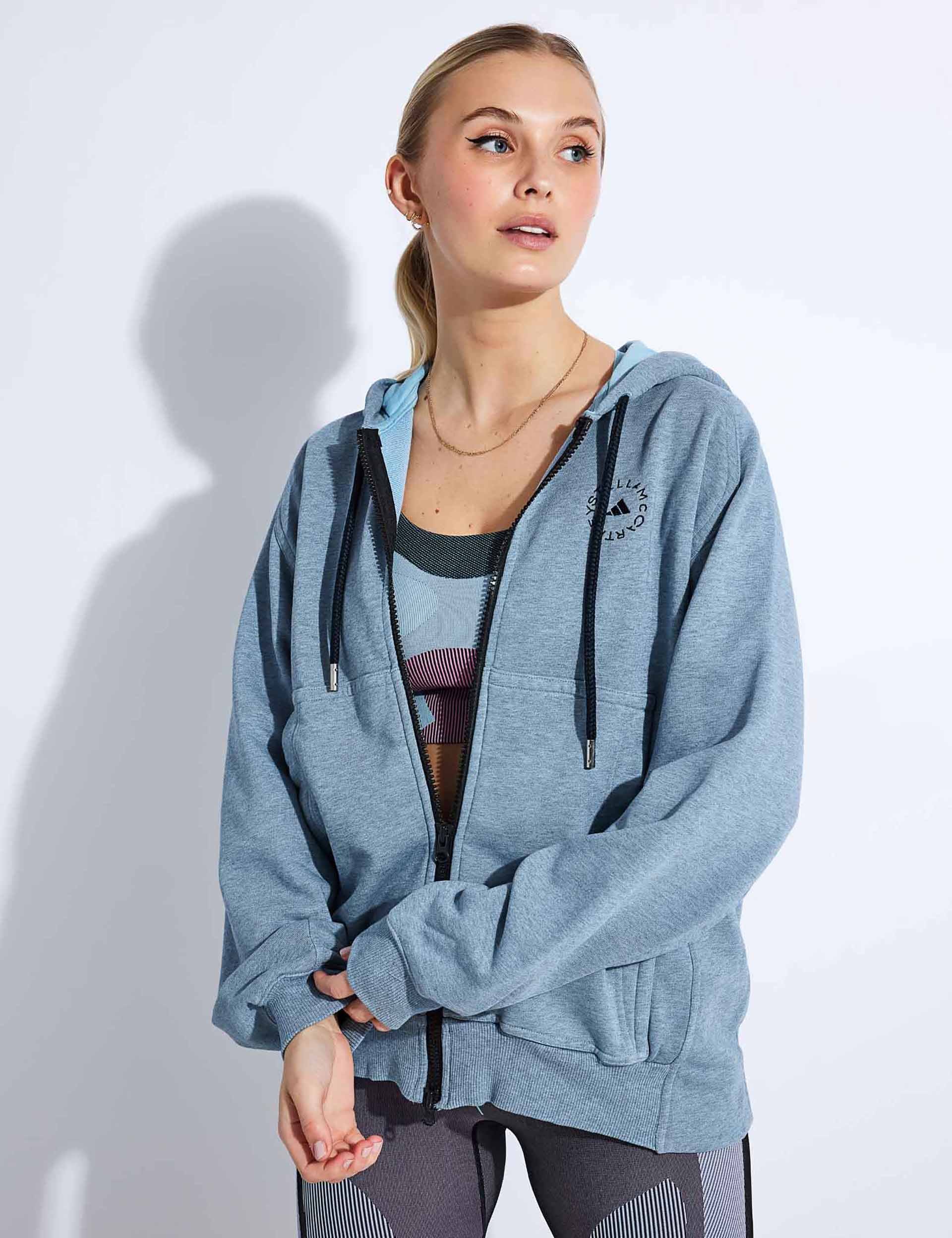 adidas X Stella McCartney Sportswear Full-Zip Hoodie - Arctic Blue - S  - Female