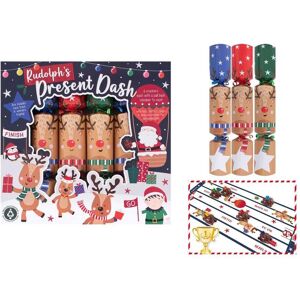 RSW International Rudolphs Present Christmas Crackers, 12", 6 Pack, Blue RSW International Rudolphs Present Christmas Crackers, 12", 6 Pack, Blue