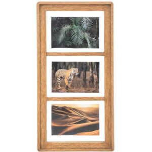 Atmosphera Eliott Multi Aperture Photo Frame, 3 Photo, Brown Atmosphera Eliott Multi Aperture Photo Frame, 3 Photo, Brown