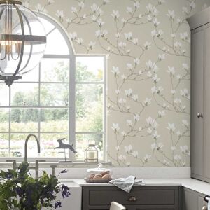 Laura Ashley Magnolia Grove Wallpaper, Natural Laura Ashley Magnolia Grove Wallpaper, Natural