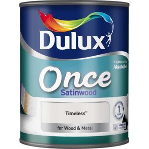 Dulux Once Satinwood Paint, 750ml, Timeless Dulux Once Satinwood Paint, 750ml, Timeless
