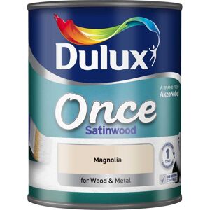 Dulux Once Satinwood Paint, 750ml, Magnolia Dulux Once Satinwood Paint, 750ml, Magnolia