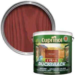 Cuprinol 5 Year Ducksback Shed & Fence Paint, 9L, Rich Cedar Cuprinol 5 Year Ducksback Shed & Fence Paint, 9L, Rich Cedar