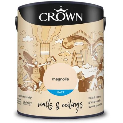 Crown Magnolia 5L Walls & Ceilings Matt Emulsion Paint Crown Magnolia 5L Walls & Ceilings Matt Emulsion Paint