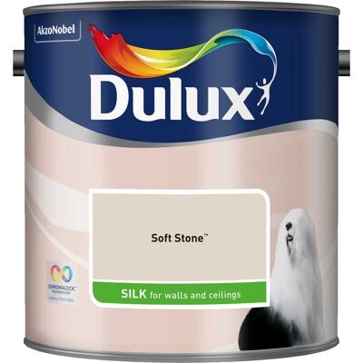 Dulux Silk Emulsion Paint, 5L, Soft Stone Dulux Silk Emulsion Paint, 5L, Soft Stone