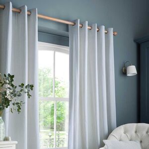 Laura Ashley Cornish Chenille Stripe Eyelet Curtains, 223 X 228cm, Slate Blue Laura Ashley Cornish Chenille Stripe Eyelet Curtains, 223 X 228cm, Slate Blue