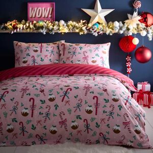Fusion Festive Fancy Duvet Set, King, Pink Fusion Festive Fancy Duvet Set, King, Pink