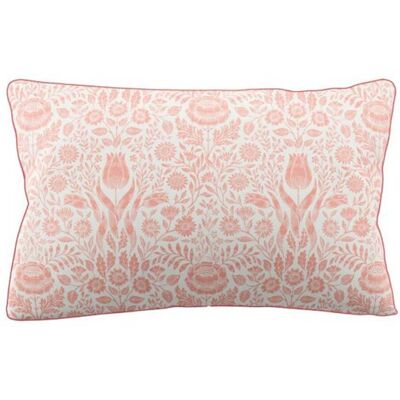 Laura Ashley Ashstead Damask Pillowcase Pair, Natural Coral Laura Ashley Ashstead Damask Pillowcase Pair, Natural Coral