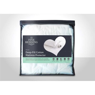 Fine Bedding Company Deep Fill Cotton Mattress Protector, Double Fine Bedding Company Deep Fill Cotton Mattress Protector, Double