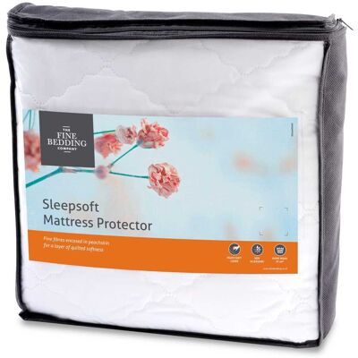 Fine Bedding Company Sleepsoft Mattress Protector King, White Fine Bedding Company Sleepsoft Mattress Protector King, White