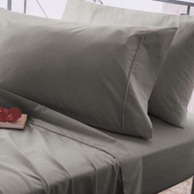 Belledorm - Easy Care 200TC Percale Flat Sheet - Dark Grey - King Belledorm - Easy Care 200TC Percale Flat Sheet - Dark Grey - King