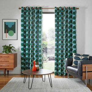 Orla Kiely Block Stem Eyelet Curtains, 229 x 274cm, Jade Orla Kiely Block Stem Eyelet Curtains, 229 x 274cm, Jade