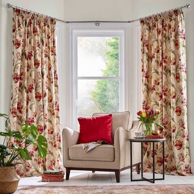 Laura Ashley Gosford Cranberry Floral Curtains - Curtains Laura Ashley Gosford Cranberry Floral Curtains - Curtains