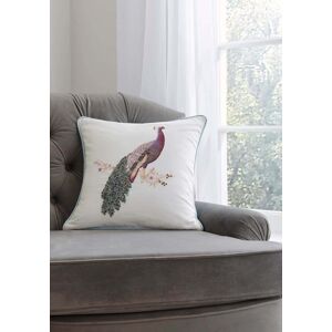 Laura Ashley Peacock Beaded Cushion, Duck Egg Laura Ashley Peacock Beaded Cushion, Duck Egg