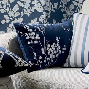 Laura Ashley Pussy Willow Embroidered Cushion, Midnight Laura Ashley Pussy Willow Embroidered Cushion, Midnight