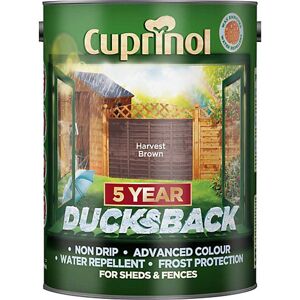 Cuprinol Ducksback Shed & Fence Paint, 5L, Harvest Brown Cuprinol Ducksback Shed & Fence Paint, 5L, Harvest Brown