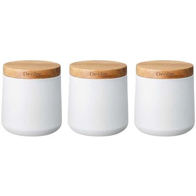 Denby Storage Canisters, White, Set of 3 Denby Storage Canisters, White, Set of 3