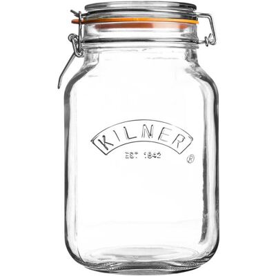 Kilner Square Clip Top Jar, 2 Litre Kilner Square Clip Top Jar, 2 Litre