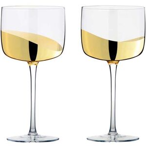 Anton Studio Design Wave Gin Glasses, Set of 2, Gold Anton Studio Design Wave Gin Glasses, Set of 2, Gold