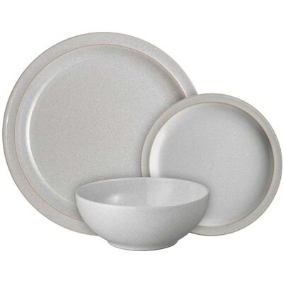 Denby Stoneware Dove Grey Dinnerware Set - 12 Pieces Denby Stoneware Dove Grey Dinnerware Set - 12 Pieces