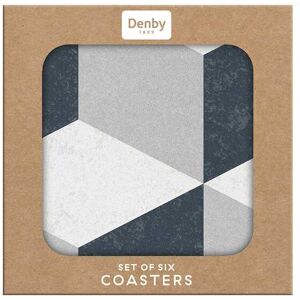 Denby Geometric Square Coasters, Grey, Set of 6 Denby Geometric Square Coasters, Grey, Set of 6