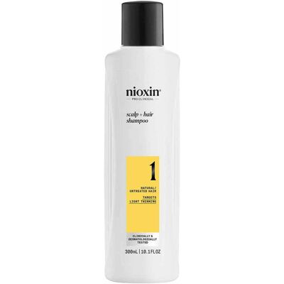 Nioxin Pro Clinical System 1 Scalp + Hair Thickening Shampoo - Shampoo for Natural Hair with Light Thinning Nioxin Pro Clinical System 1 Scalp + Hair Thickening Shampoo - Shampoo for Natural Hair with Light Thinning
