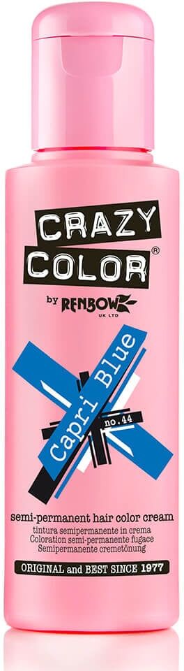 Crazy Color Semi Permanent Hair Colour Cream - Capri Blue 100ml