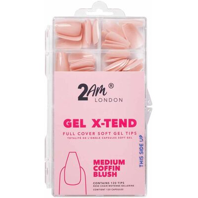2AM London Gel X-Tend Soft Gel Tips, Medium Coffin Blush - Pack of 120 2AM London Gel X-Tend Soft Gel Tips, Medium Coffin Blush - Pack of 120