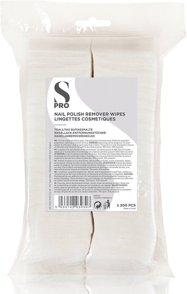 S-PRO Lint-Free Nail Wipes, Pack of 200