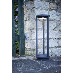 Dar Lighting Dar Vox Outdoor Solar Post Light In Grey Finish With White Diffuser